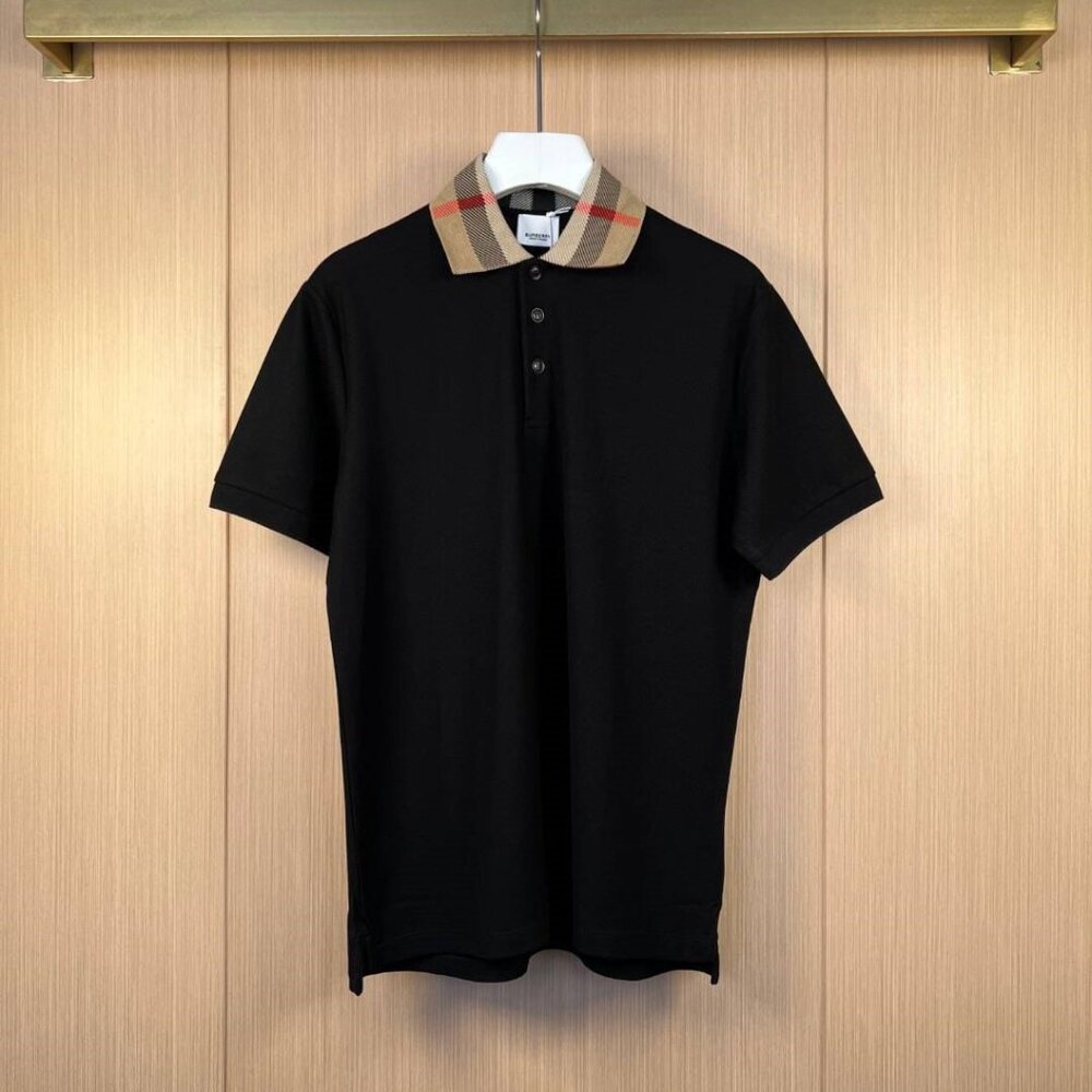 Burberry SS23 plaid casual pullover short-sleeved polo shirt